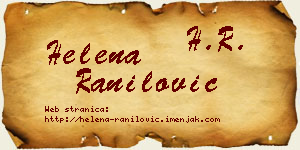 Helena Ranilović vizit kartica